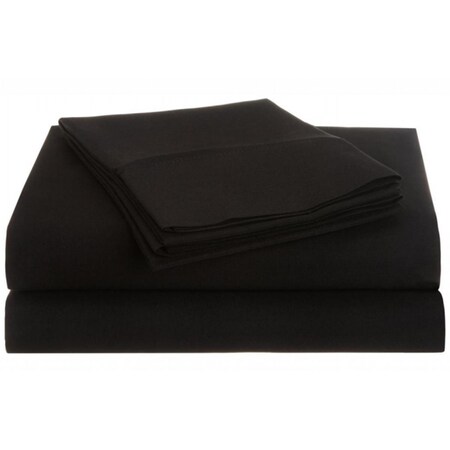 Vanessa Collection Microfiber King Sheet Set Solid Black MF1500KGSH SLBK